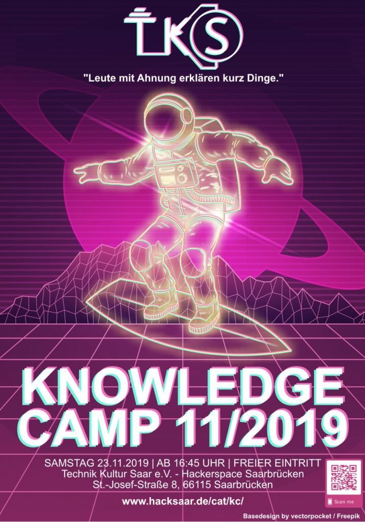 Flyer für Hacksaar Knowledge Camp 11/2019